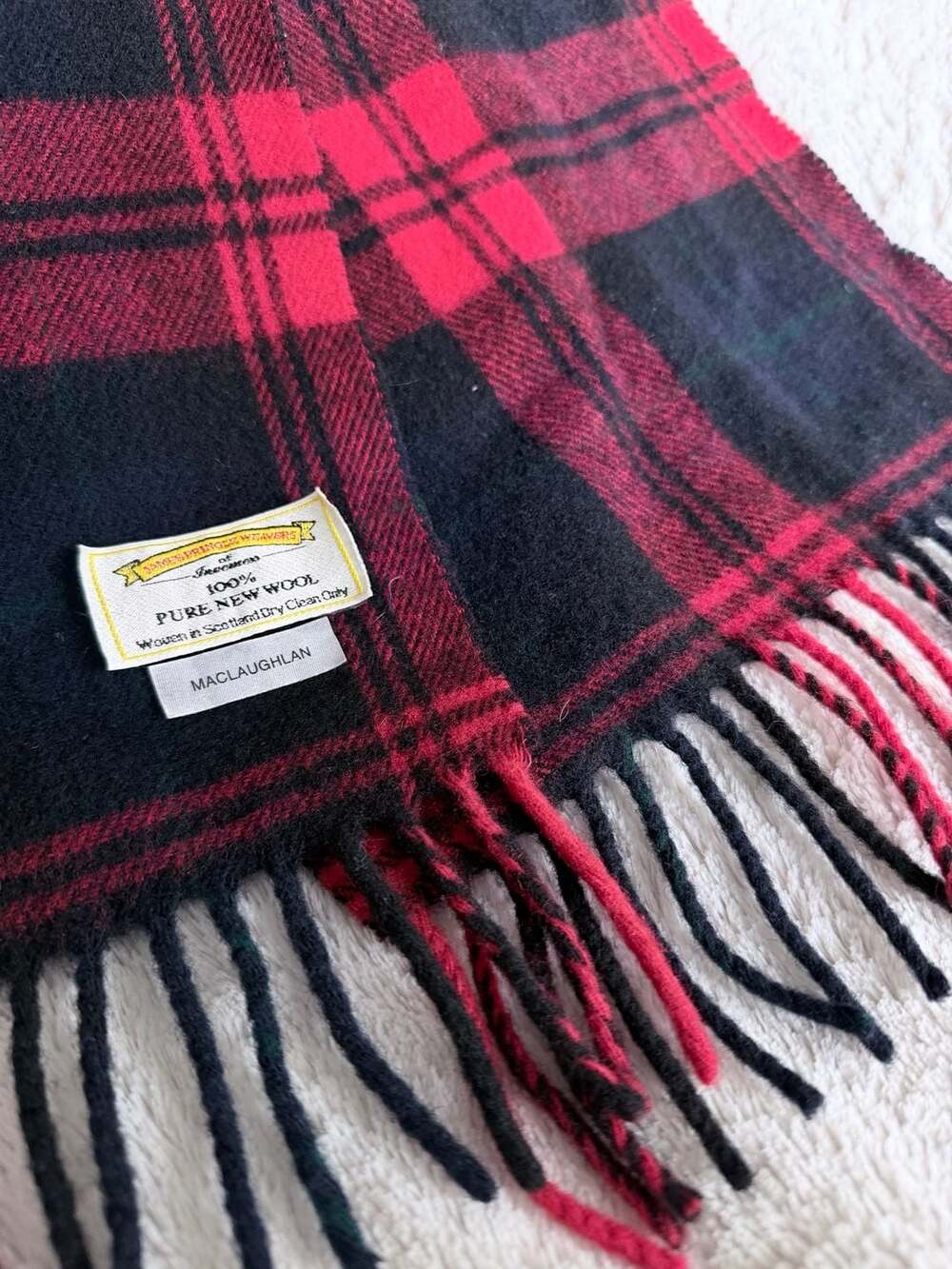 James Pringle Weavers of Inverness MacLaughlan Tartan 100% Pure New Wool Scarf